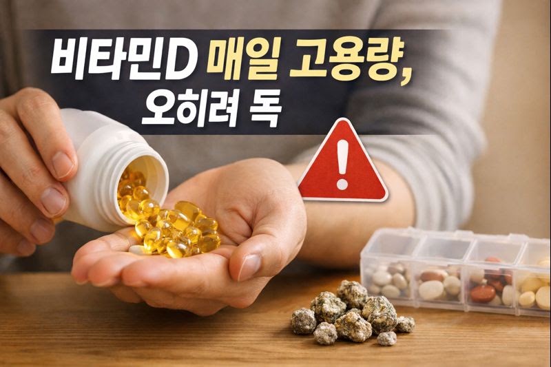 비타민D 면역력 믿고 고용량 매일 먹다 ‘돌’ 생긴다? 고칼슘혈증·신장결석 위험과 안전 상한선