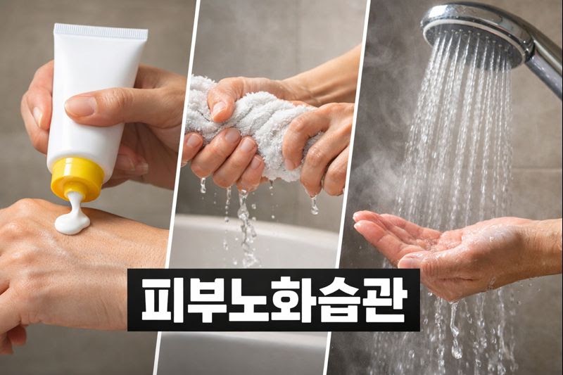 피부과가 절대 말리는 주름 늘리는 습관 7가지: 선크림 생략·이중세안·뜨거운 물·수건 문지르기