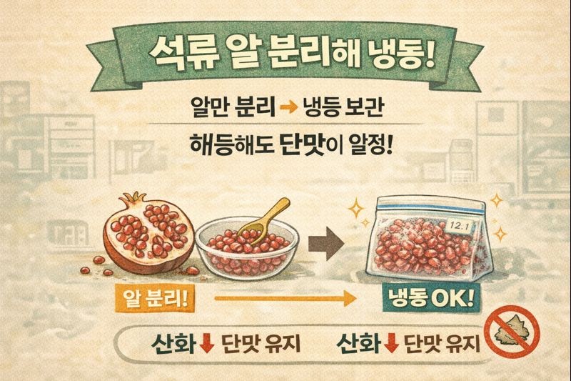 석류 알 분리해 냉동 보관하면 단맛 유지…산화 늦추는 석류 냉동·해동 꿀팁