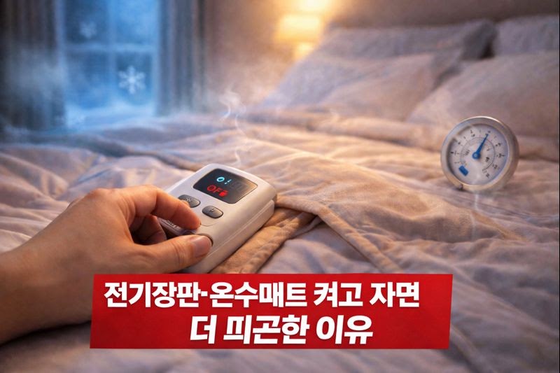 전기장판 켜고 자면 왜 더 피곤할까? 숙면 핵심은 ‘체온 하강’｜온수매트 예열·40도 이하 사용법