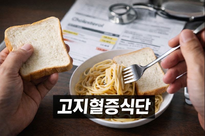 고지혈증(이상지질혈증) 최악 식습관: 면·빵 줄이고 중성지방·LDL 낮추는 식단 가이드