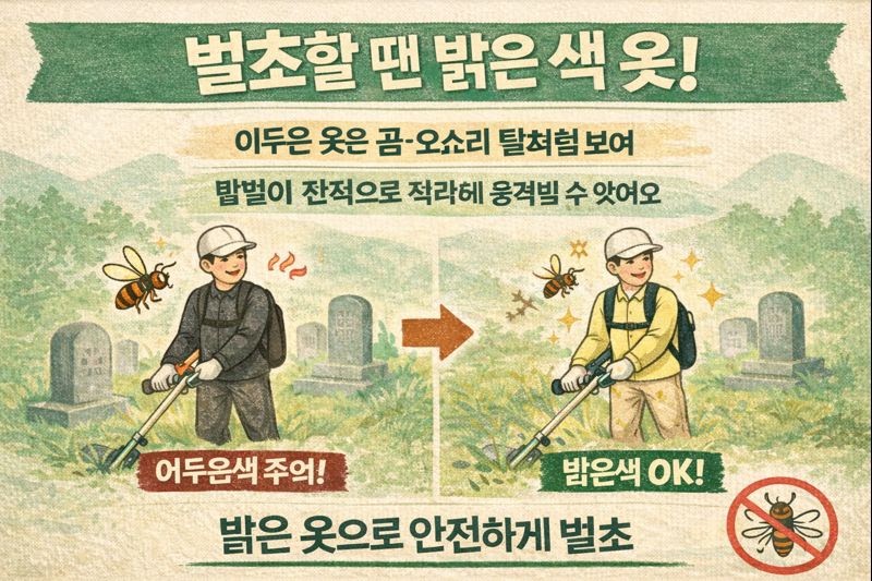 벌초할 땐 밝은색 옷 입으세요: 말벌이 어두운색을 ‘천적’으로 착각해 공격할 수 있다