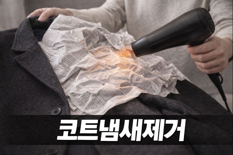 코트 냄새 제거 꿀팁｜신문지+드라이어로 빠르게 빼는 방법