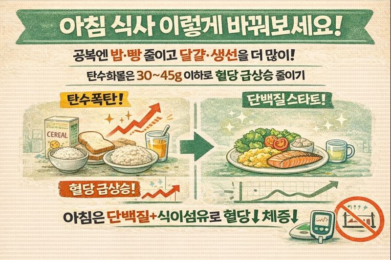 아침에 밥·빵 줄이고 달걀·생선 늘렸더니? 혈당 스파이크 완화·체중 관리에 유리한 ‘단백질 아침식사’ 팁