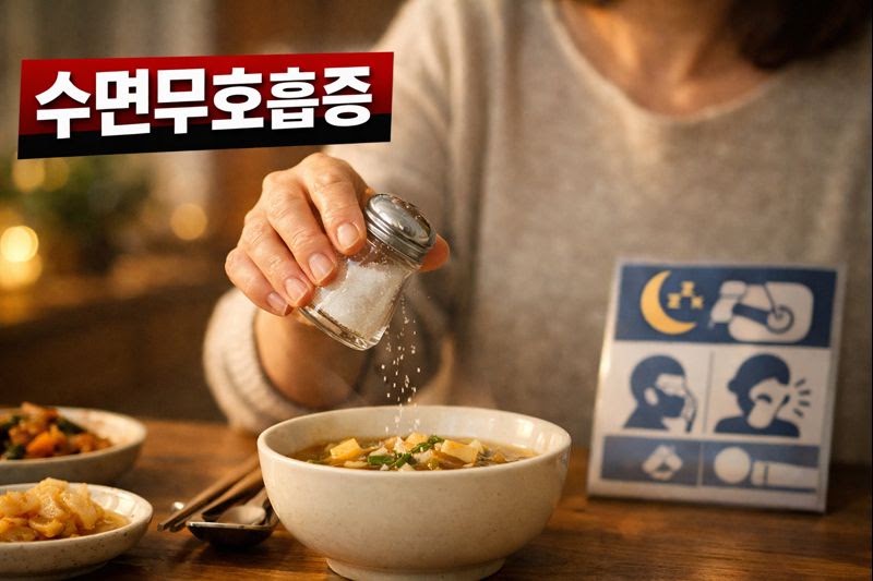 갱년기 여성 ‘짜게 먹을수록’ 수면무호흡증 위험↑…강북삼성 10년 추적 “폐경 이행기 초반부터 염분 줄여야”