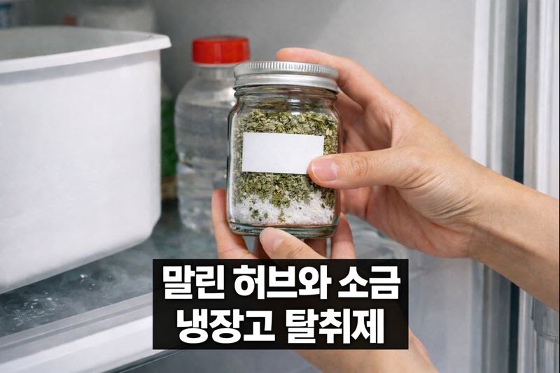 냉장고 냄새 제거 꿀팁: 말린 허브+굵은 소금 유리병 하나로 탈취 끝