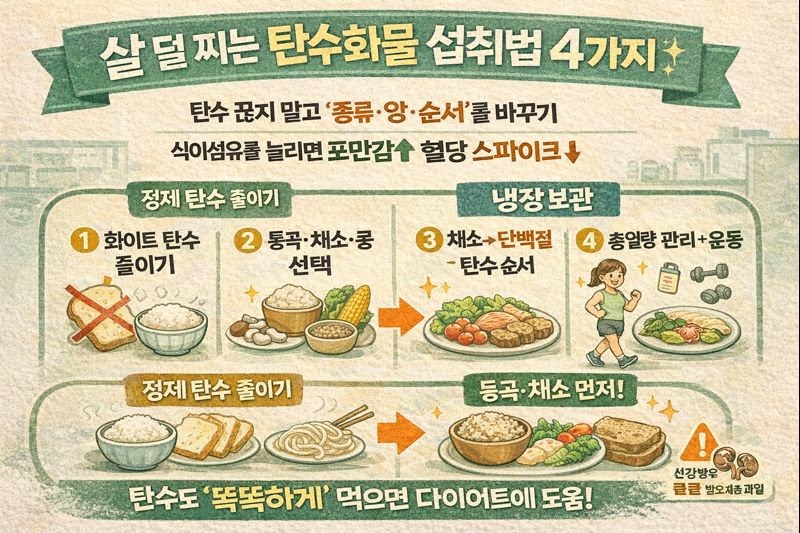 다이어트 망치는 밥·빵·면? 살 덜 찌는 탄수화물 섭취법 4가지(화이트 탄수 줄이기)