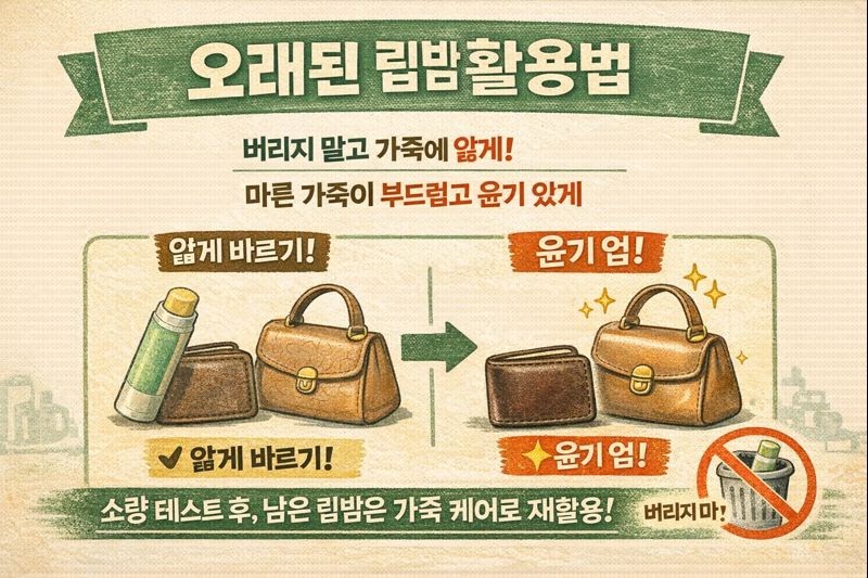 오래된 립밤 버리지 마세요: 가죽 지갑·가방 윤기 살리는 초간단 활용법