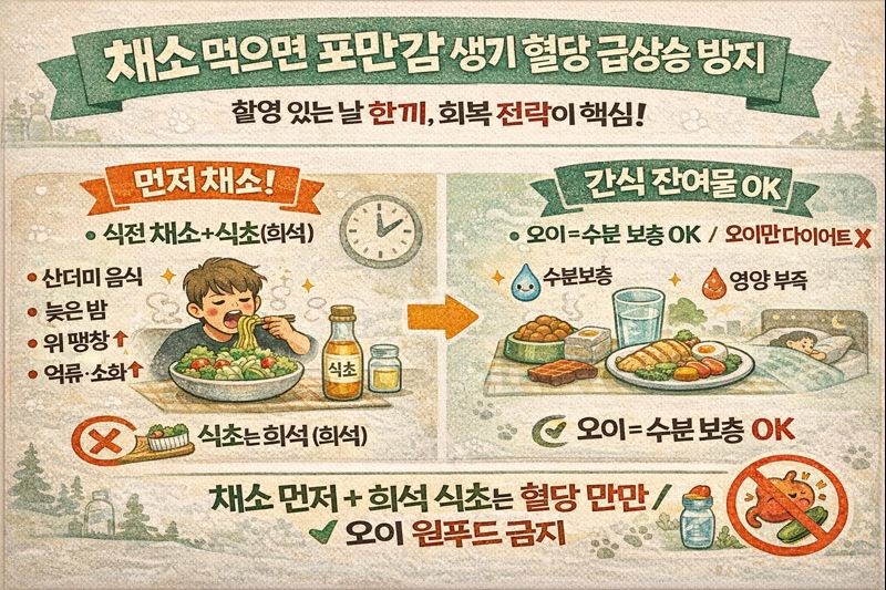 식사 전 채소·식초가 혈당 잡는 이유? 오이 다이어트의 함정과 위염·IBS 주의
