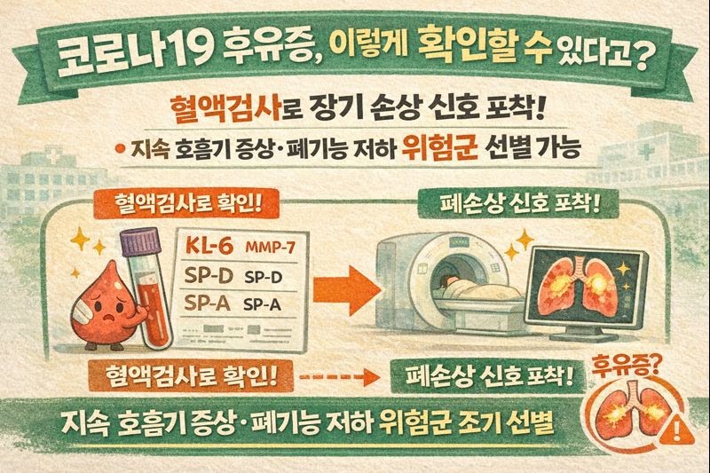 코로나19 후유증 남았나? 혈액검사로 ‘장기 폐손상’ 위험 찾는 KL-6·MMP-7
