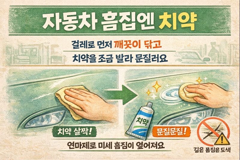 자동차 잔흠집, 치약으로 옅게 만드는 방법: 집에서 하는 간단 광택 꿀팁