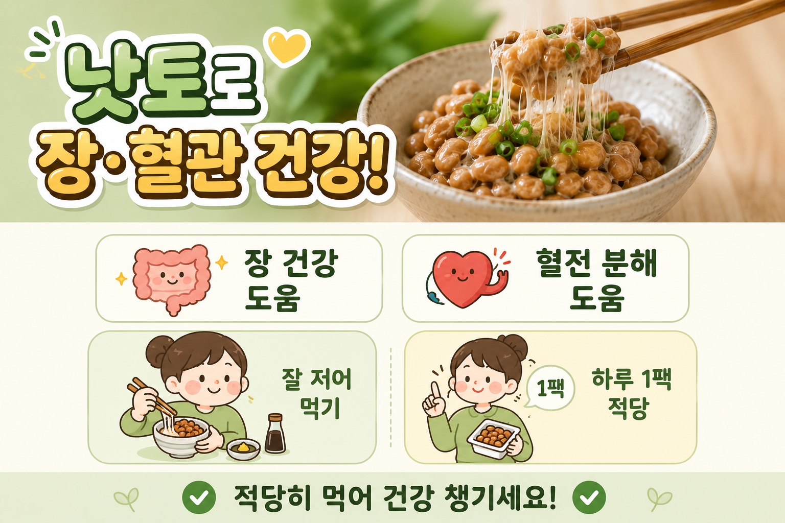 낫토 효능, 장 건강·혈전 관리에 좋다? 하루 1팩 먹기 전 꼭 알아야 할 부작용