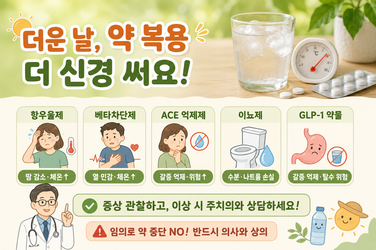 폭염에 이 약 먹는다면 주의, 탈수·온열질환 위험 높이는 약 5가지