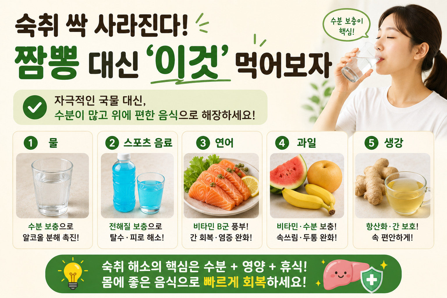 숙취엔 짬뽕보다 이것, 속 편하게 해장하는 음식 5가지
