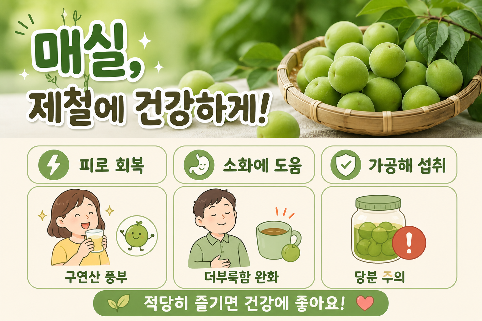매실청 효능 믿고 매일 마셨다간? 생매실 독성과 당분 주의점