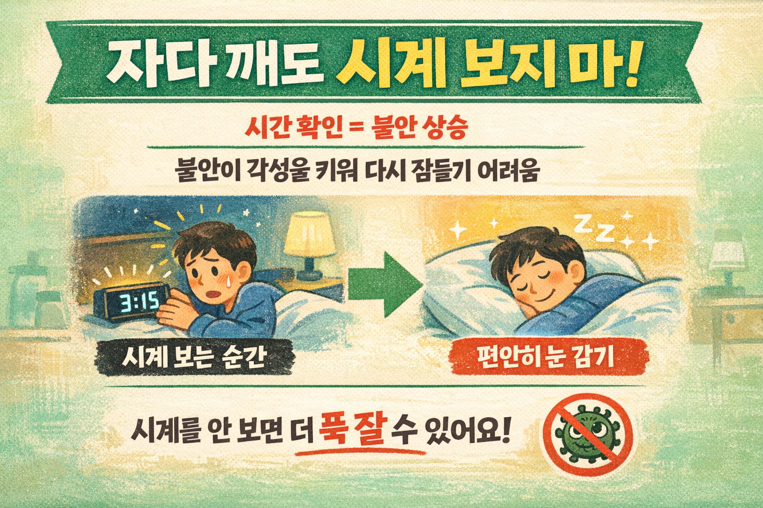 새벽에 깨면 시계 보지 마세요, 다시 잠들기 더 어려운 진짜 이유