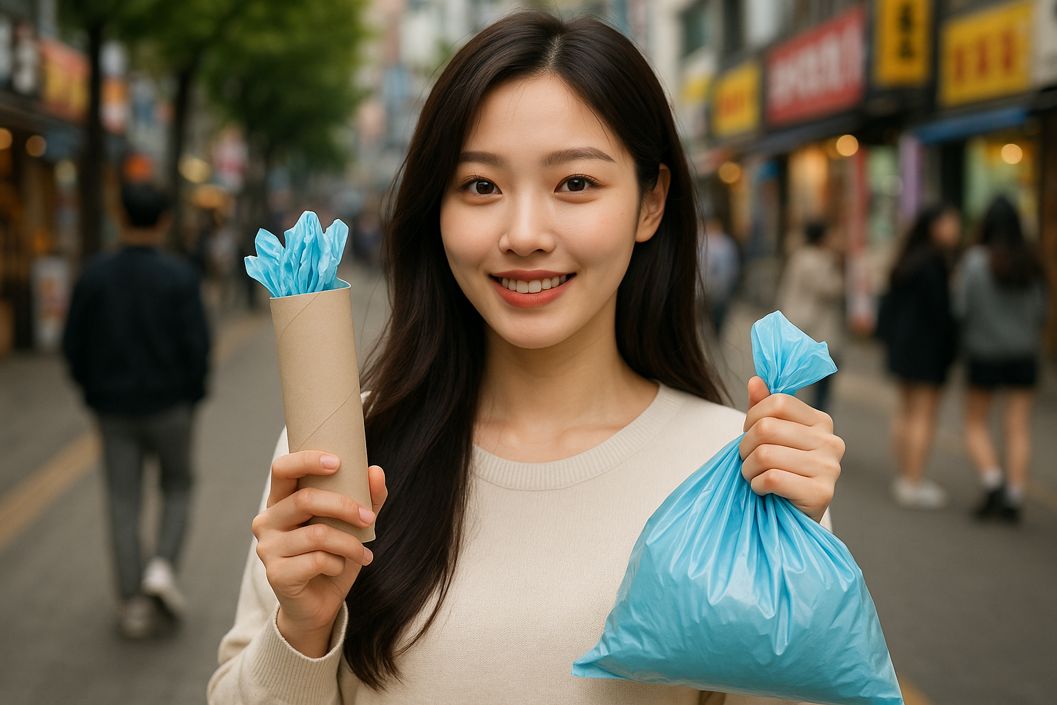 쓰레기 종량제 봉투 보관법: 휴지심·키친타월심에 말아 깔끔하게 뽑아쓰는 정리 팁