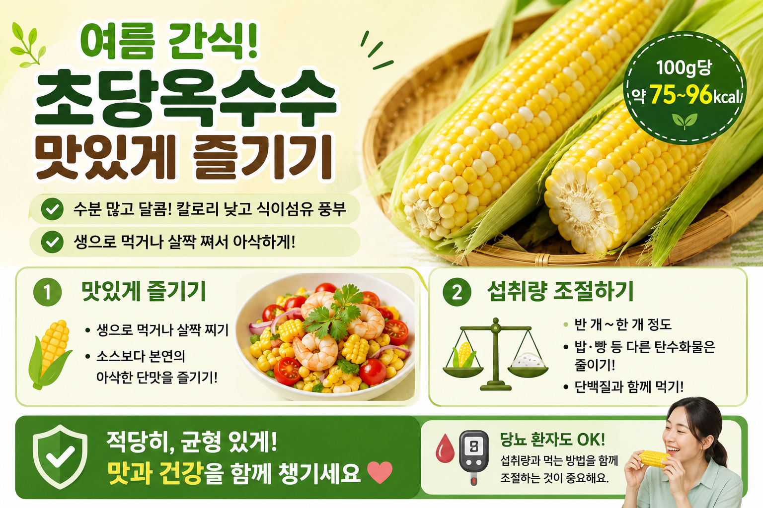 초당옥수수 달다고 피해야 할까? 다이어트·혈당 관리 이렇게 먹어야 안전하다