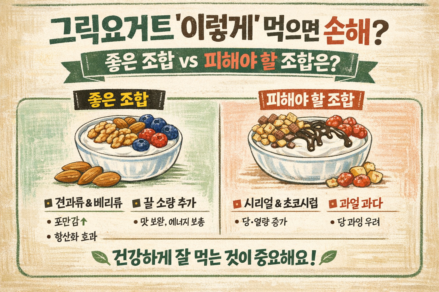 그릭요거트 토핑 이렇게 먹으면 손해? 좋은 조합 vs 피해야 할 조합