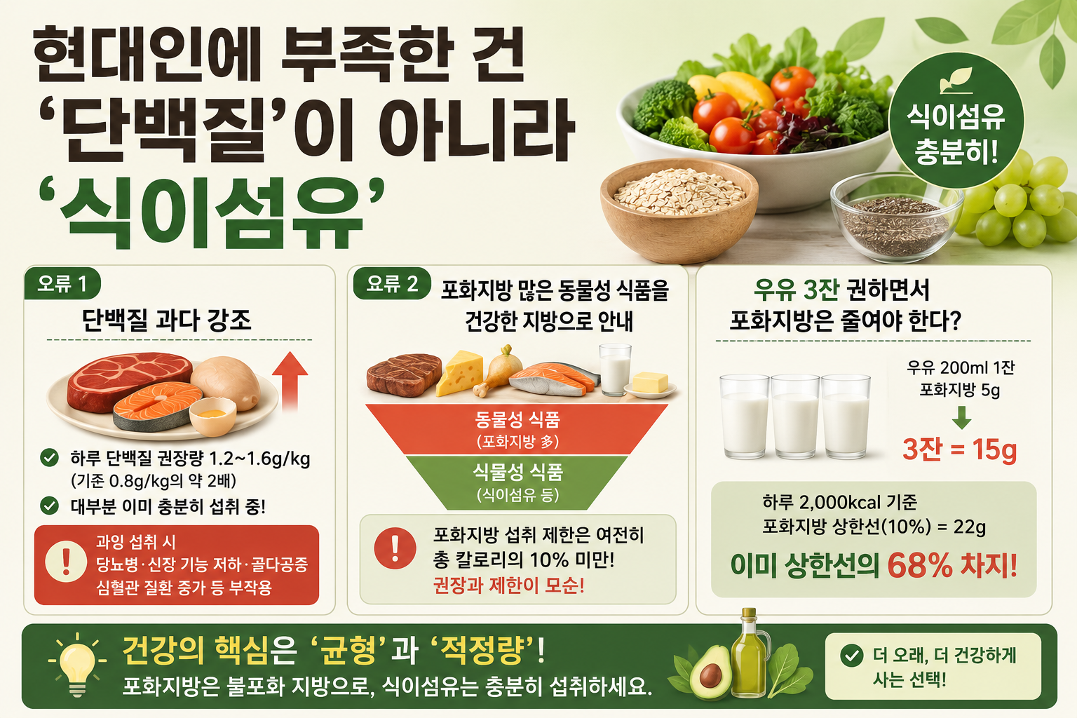 단백질보다 식이섬유? 2026 미국 식단 지침 논란의 핵심
