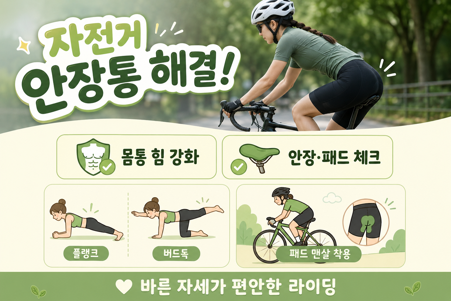 자전거 탈 때 엉덩이 아프다면? 안장보다 코어가 문제일 수 있다