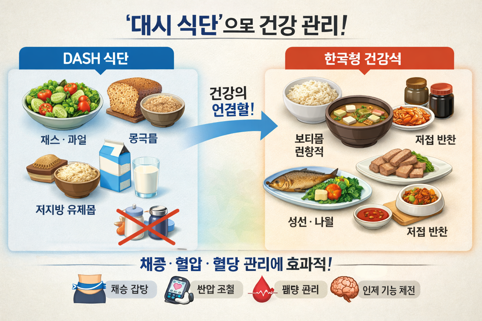 혈압·혈당 낮추는 DASH 식단, 왜 살까지 빠질까? 한국형 실천법까지