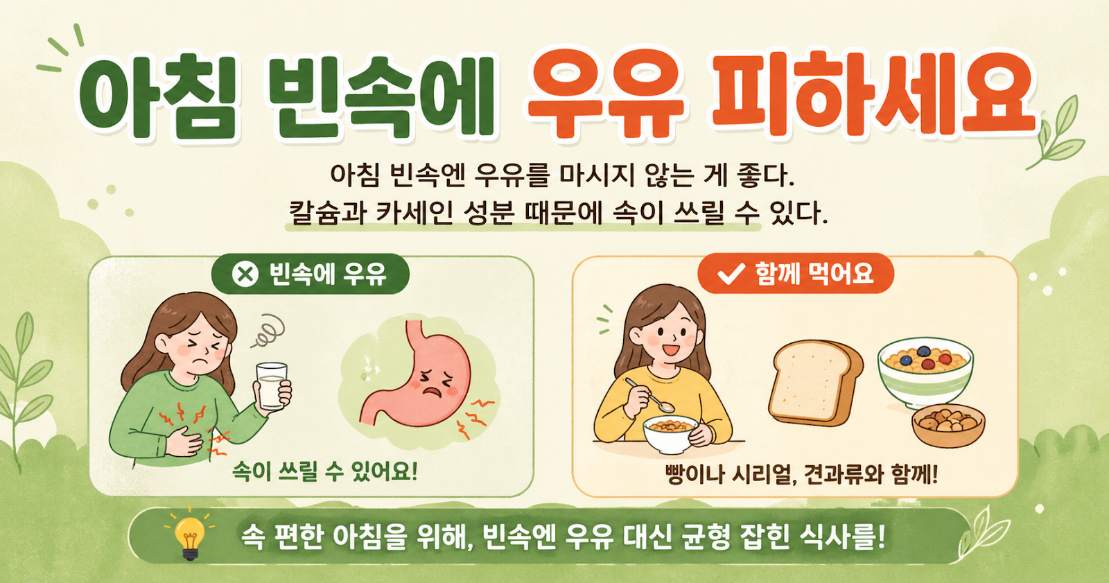 아침 빈속에 우유 피하세요, 속쓰림 부르는 의외의 이유