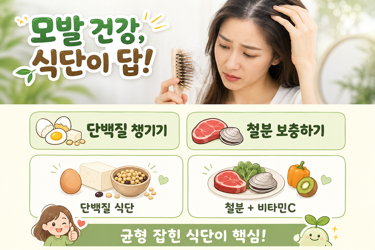중년 머리카락 얇아졌다면, 샴푸보다 먼저 챙길 영양소 3가지