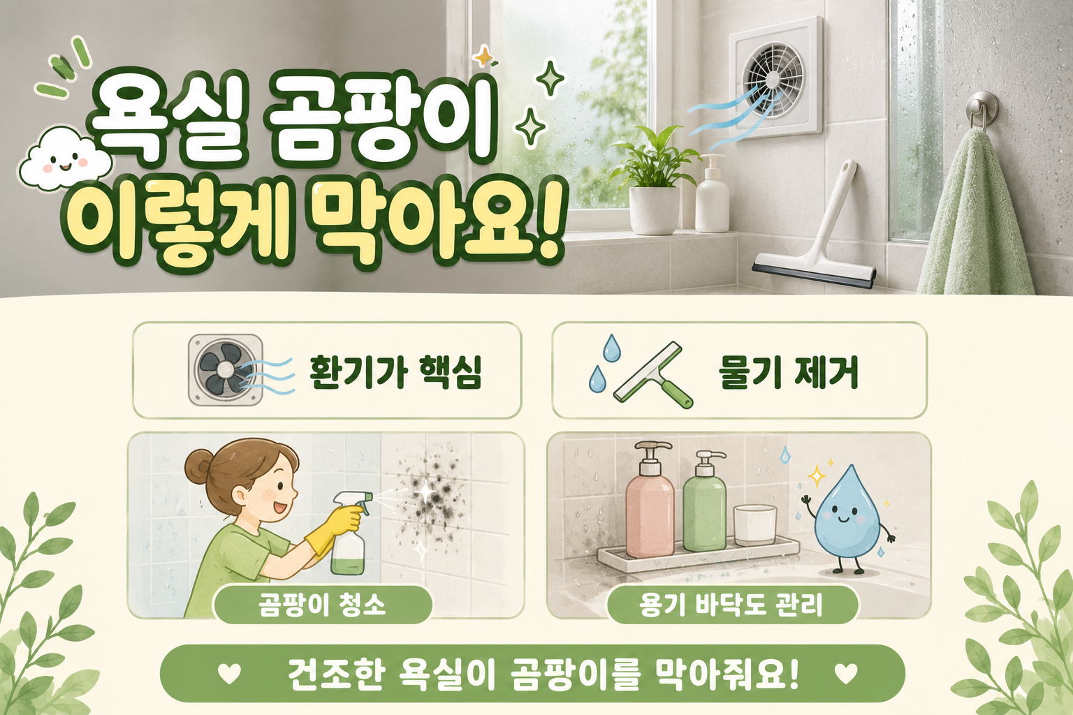 장마철 욕실 곰팡이 제거법, 매일 청소해도 다시 생기는 진짜 이유