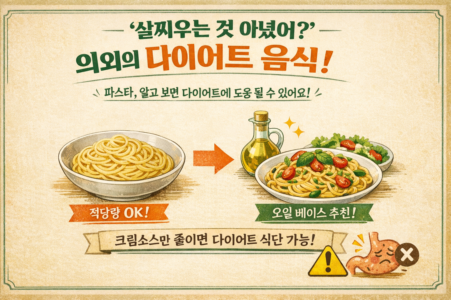 파스타, 살찌우는 음식 아니었다… 영양사가 꼽은 의외의 다이어트 음식