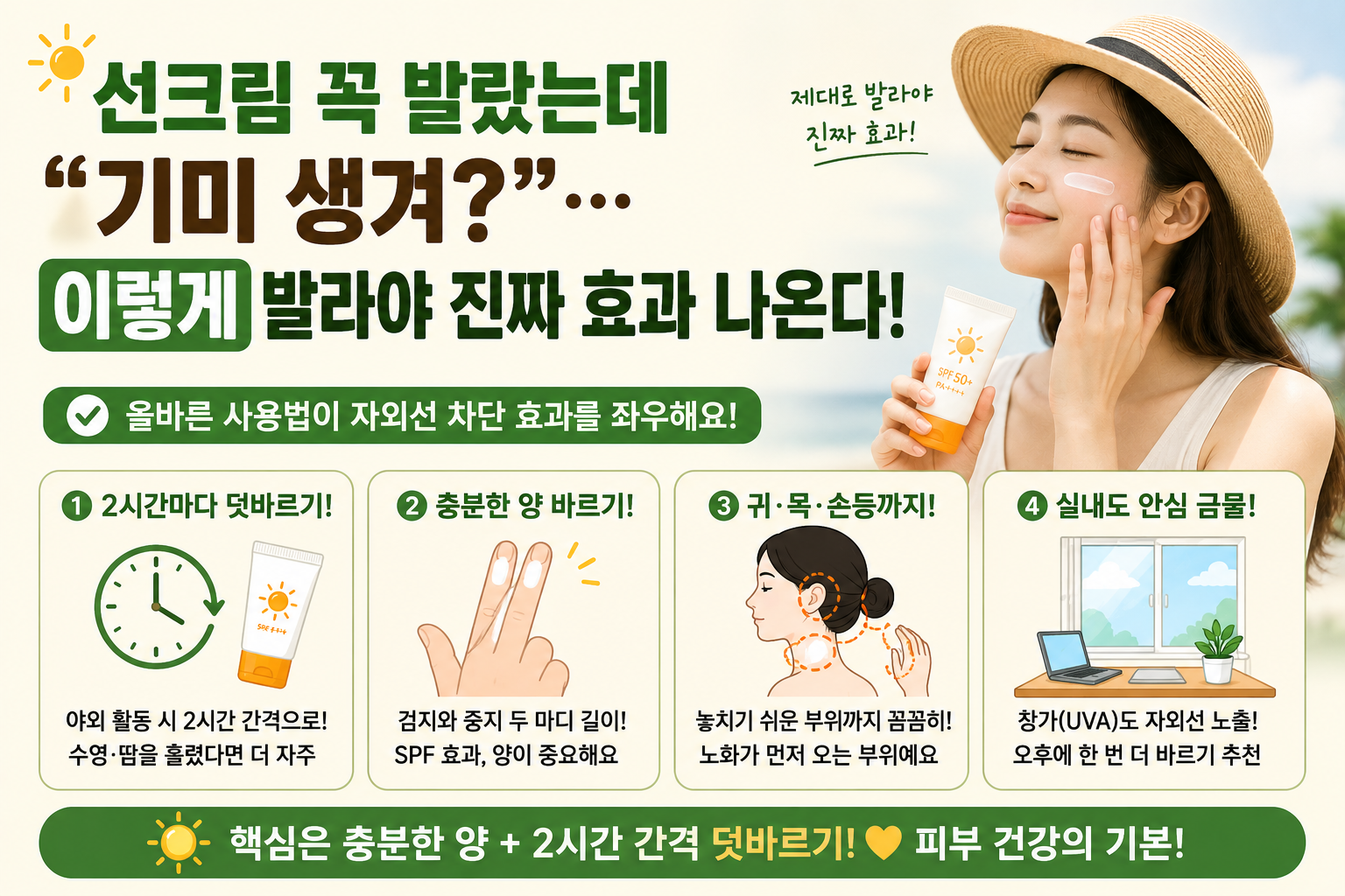 선크림 발라도 기미 생기는 이유, 효과 보려면 이렇게 발라야 한다