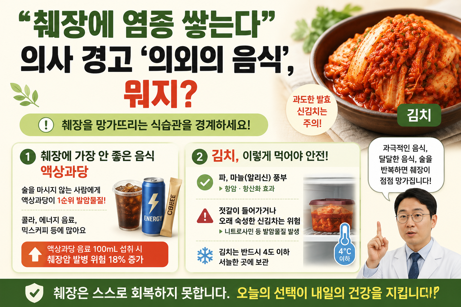 의사가 경고한 췌장 건강 망치는 음식, 액상과당·신김치 주의