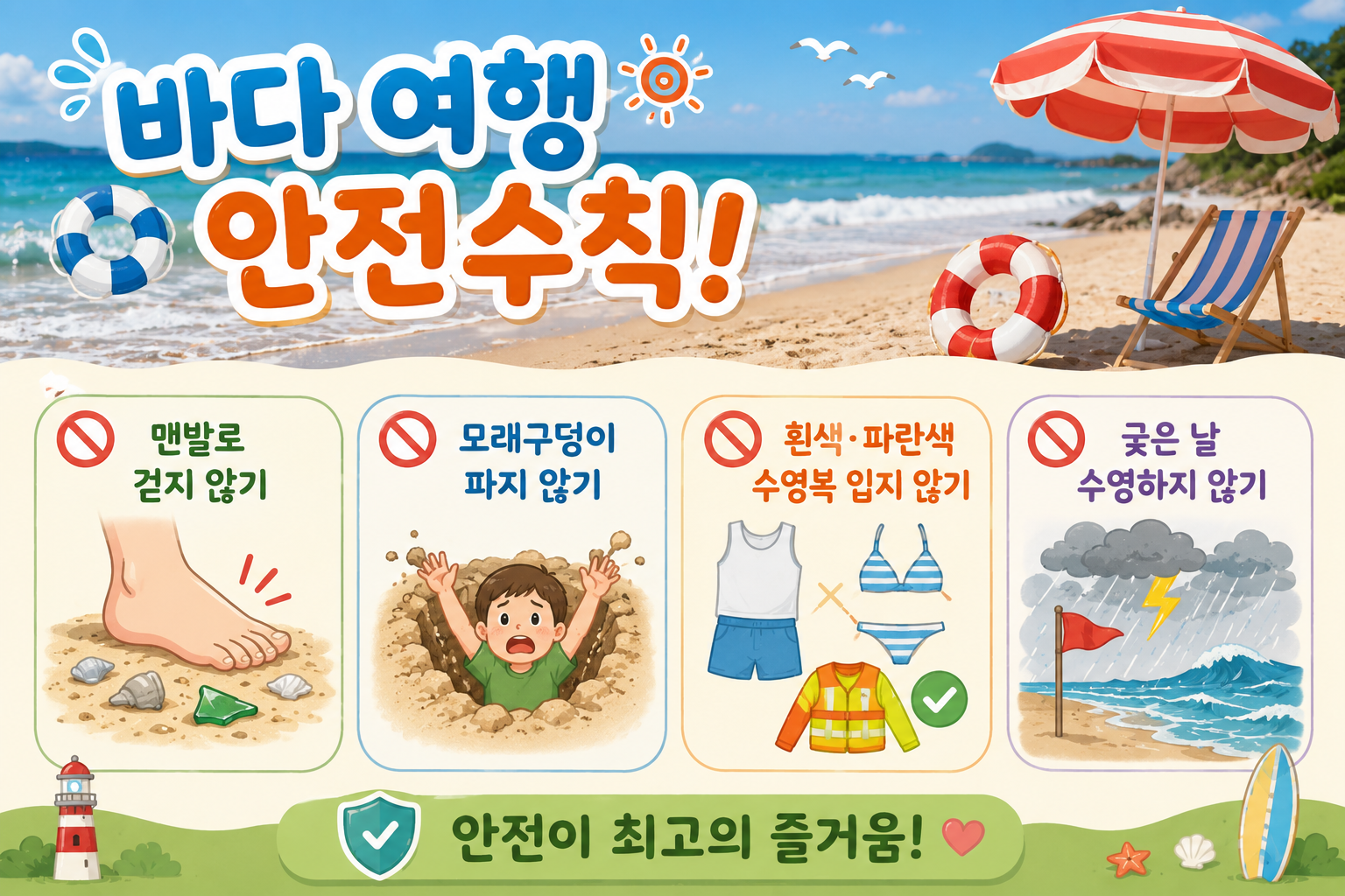 휴가철 해수욕장 안전수칙 4가지, 파란 수영복이 위험한 이유