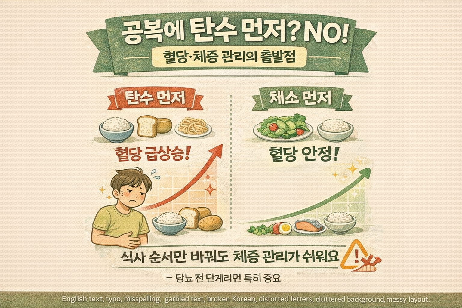 공복에 밥·빵·면 먼저 먹지 마세요: 혈당 스파이크 줄이는 ‘식사 순서’로 체중 관리 시작