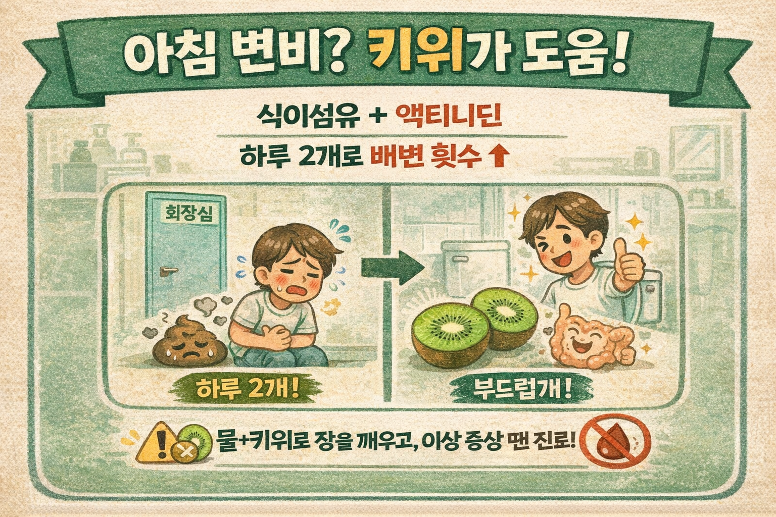 아침마다 꽉 막힌 변비… 키위 ‘하루 2개’ 진짜 효과 있나? (연구+먹는 법)