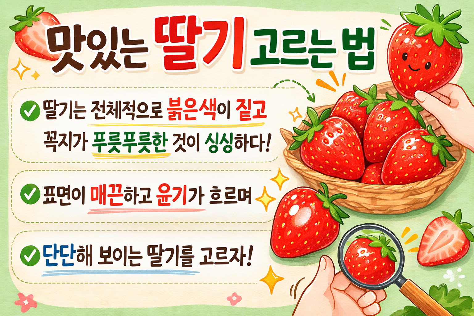 맛있는 딸기 고르는 법! 마트에서 이런 딸기만 집으면 실패 없다