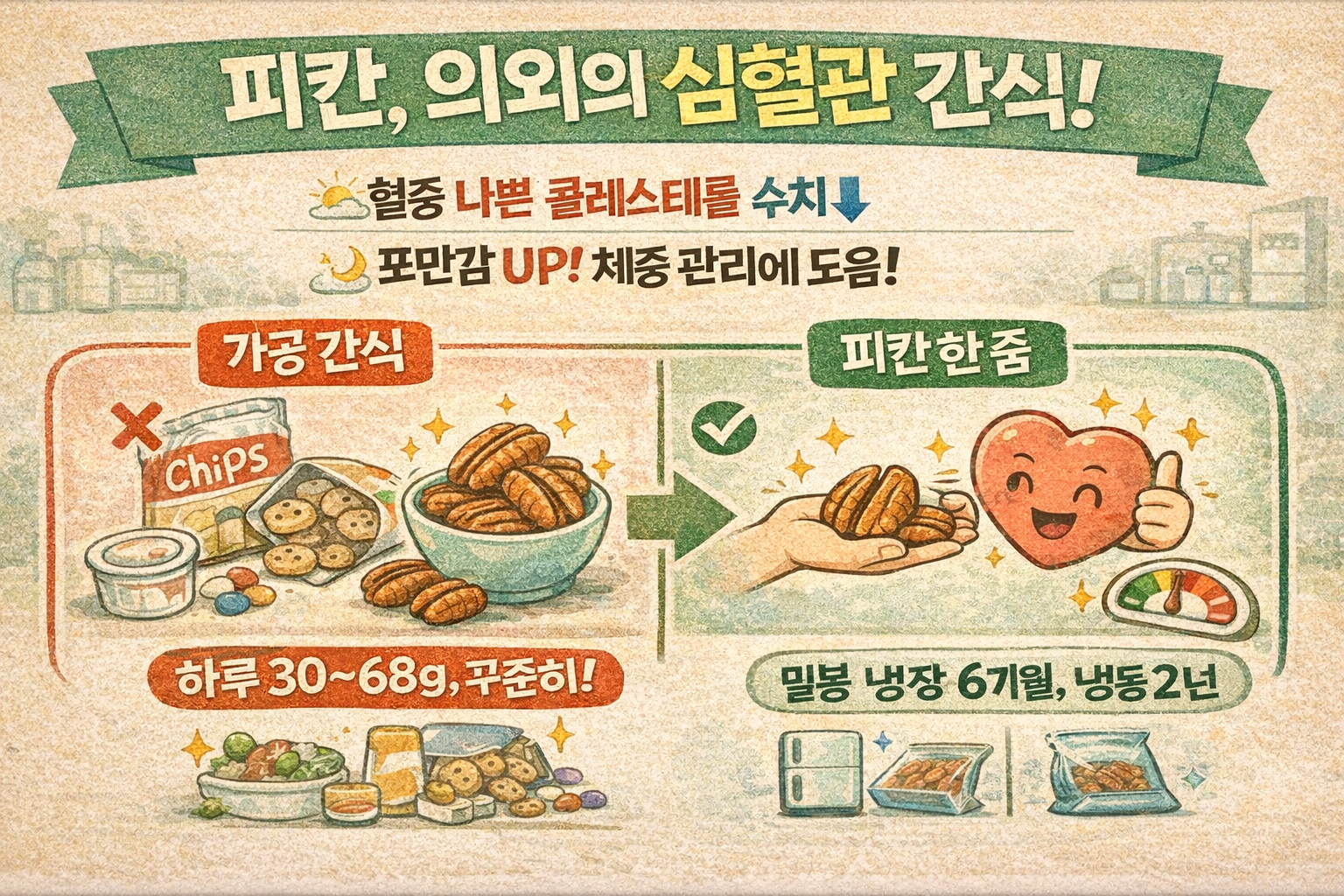 간식만 피칸으로 바꿨더니… 12주 후 LDL 내려갔다? ‘심혈관 살리는 의외의 간식’ 먹는 법