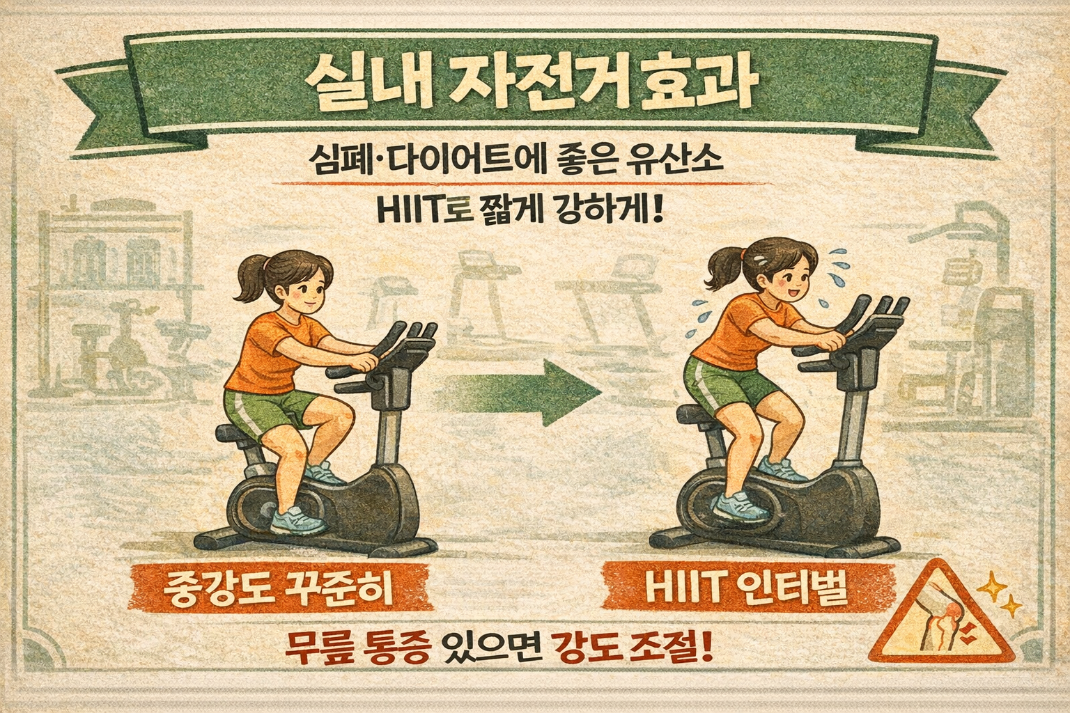 실내 자전거 다이어트 효과 극대화: 칼로리 소모·심폐기능 UP, HIIT 인터벌 루틴까지