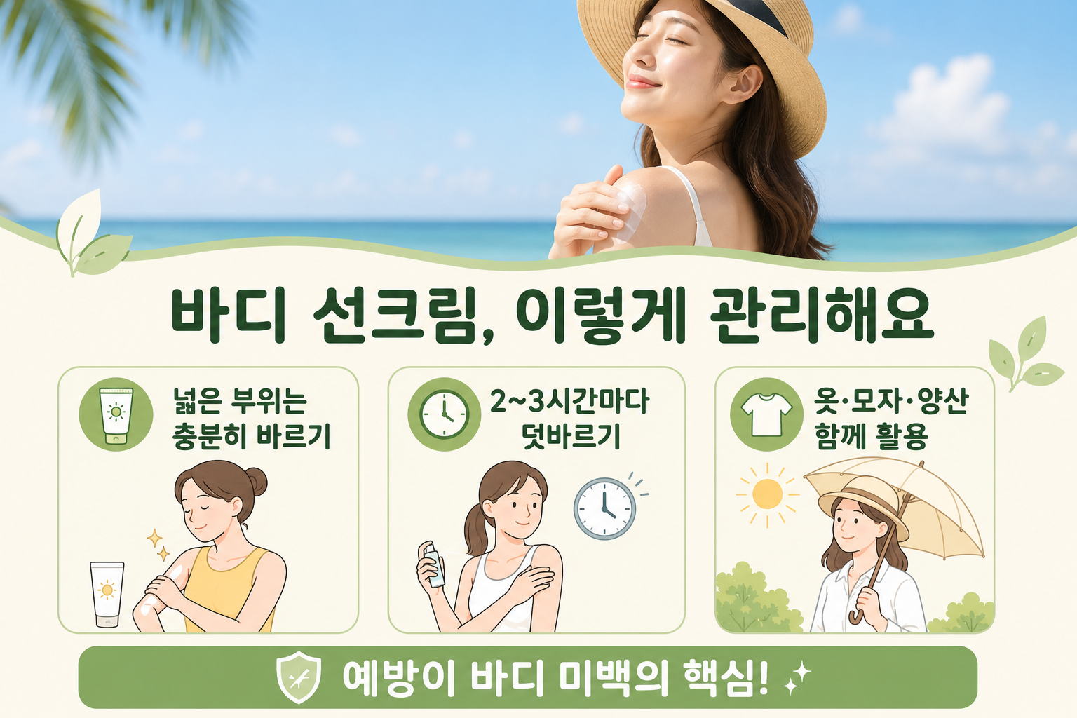 얼굴만 선크림 바르면 팔·목·종아리만 까매지는 이유