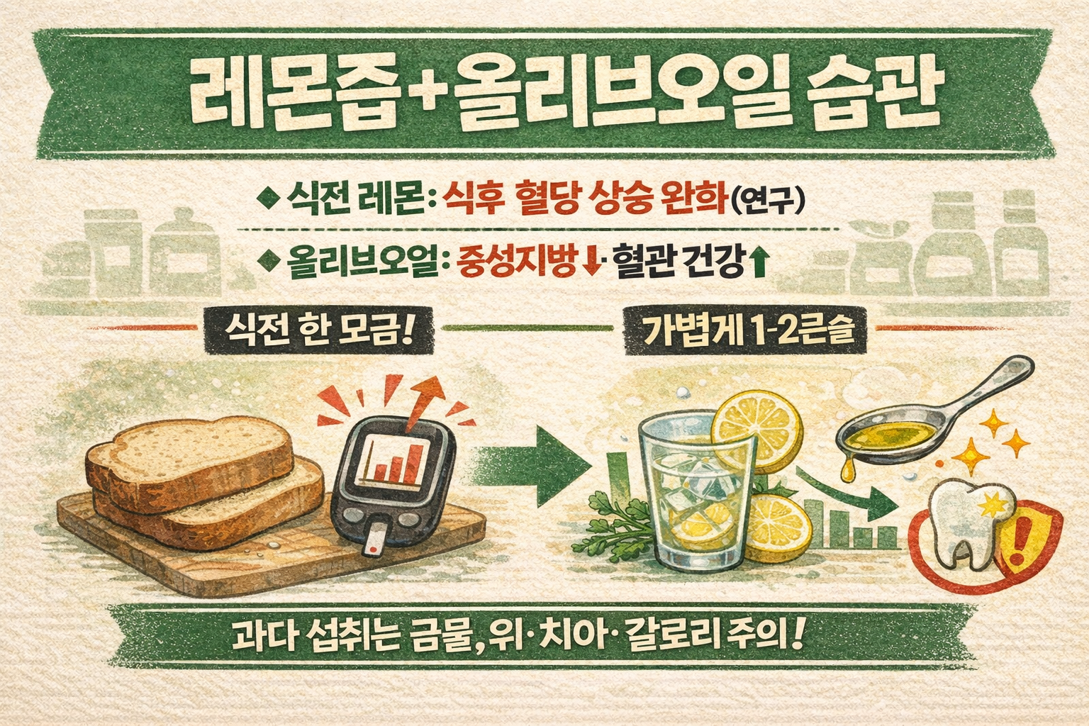 레몬즙+올리브오일 한 컵, 식후혈당 30%↓? 혈관엔 좋지만 ‘이 부작용’은 조심