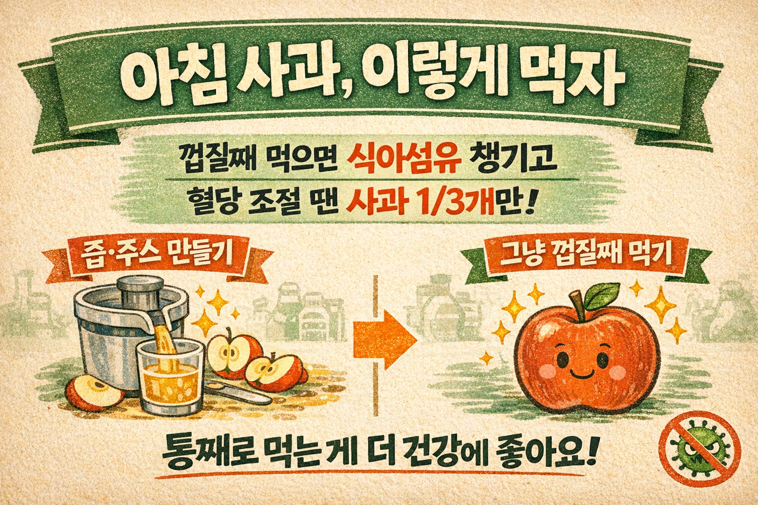 아침 사과, 껍질째 먹어야 하는 이유…주스로 갈면 혈당 관리 손해