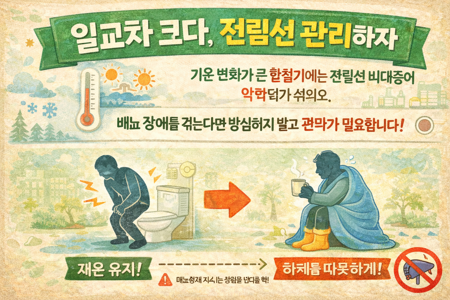 일교차 큰 날 전립선 관리법, 야간뇨·잔뇨감 심해지기 전 꼭 보세요