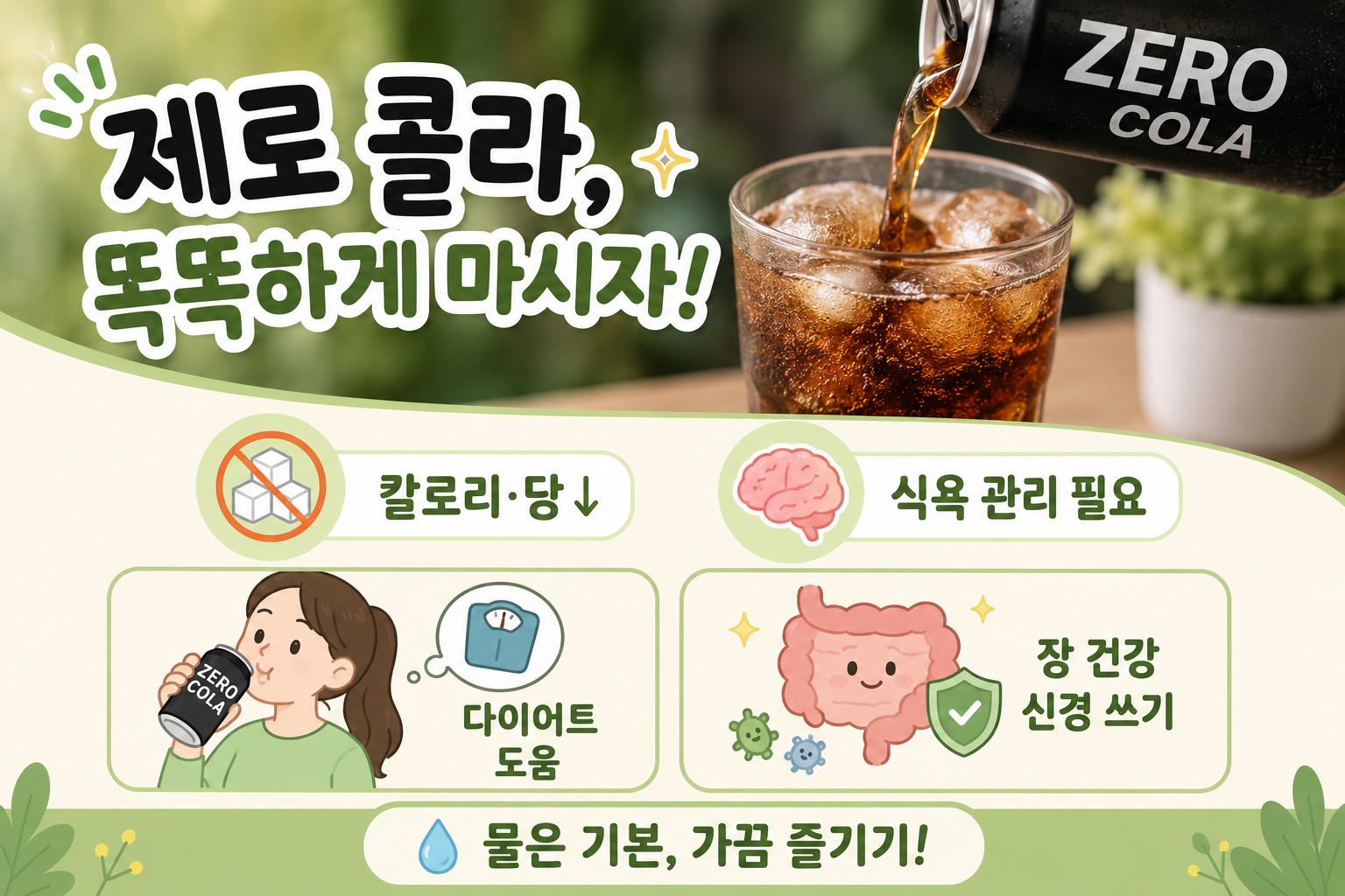 제로 콜라 매일 마시면 괜찮을까? 다이어트·혈당·장 건강에 미치는 영향