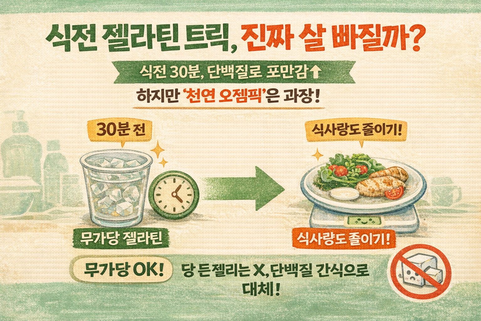 젤라틴 트릭 다이어트 효과 있을까? ‘천연 오젬픽’ 논란과 주의사항