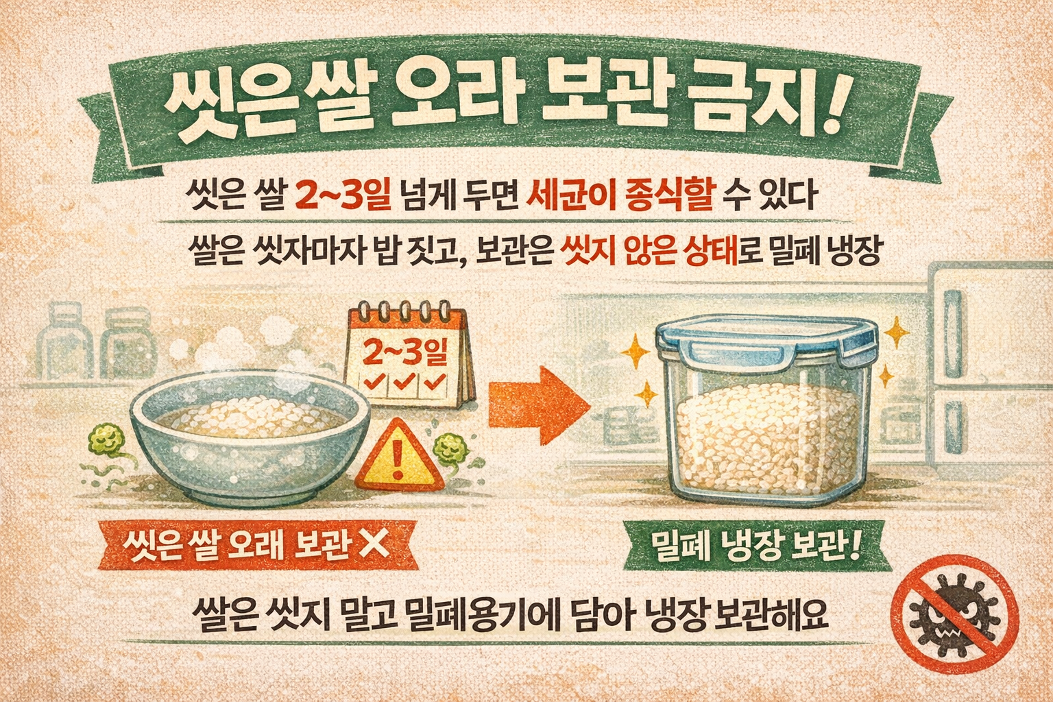 씻은 쌀 냉장보관, 왜 배탈 부를까? 세균 증식 막는 안전한 쌀 보관법