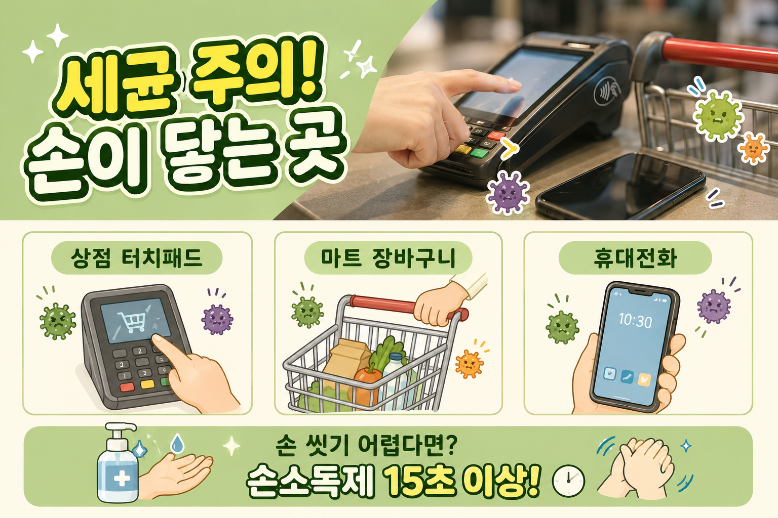 세균 득실! 만진 뒤 꼭 손 씻어야 할 의외의 물건 3가지