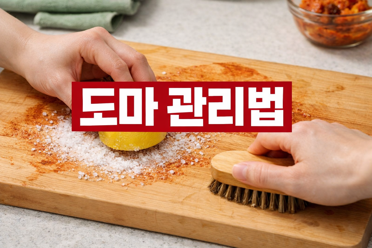 김칫물 밴 나무도마, 뜨거운 물로 씻으면 망가진다? 올바른 세척·관리법