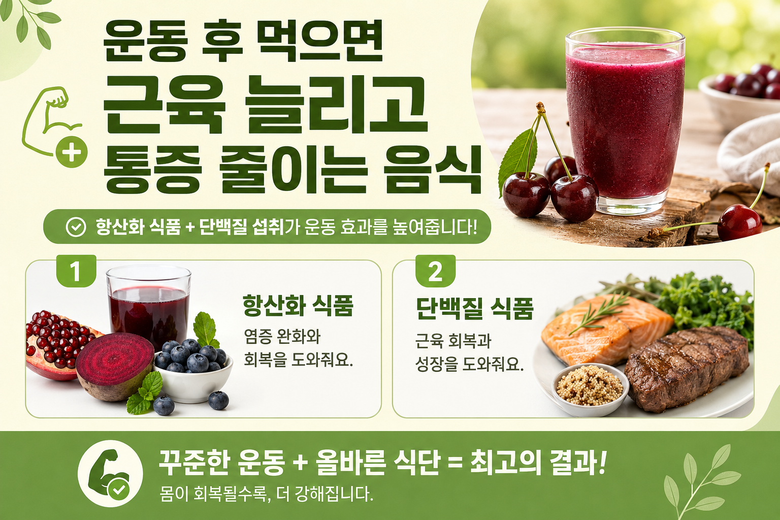 운동 후 먹으면 좋은 음식 6가지, 근육 회복 빨라지고 통증 줄어든다