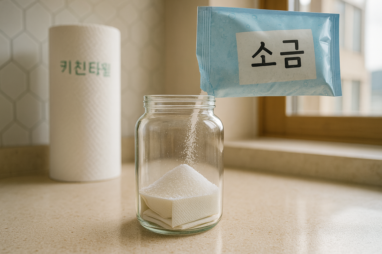 소금·설탕 보관 꿀팁: 키친타월로 굳음 방지하는 방법