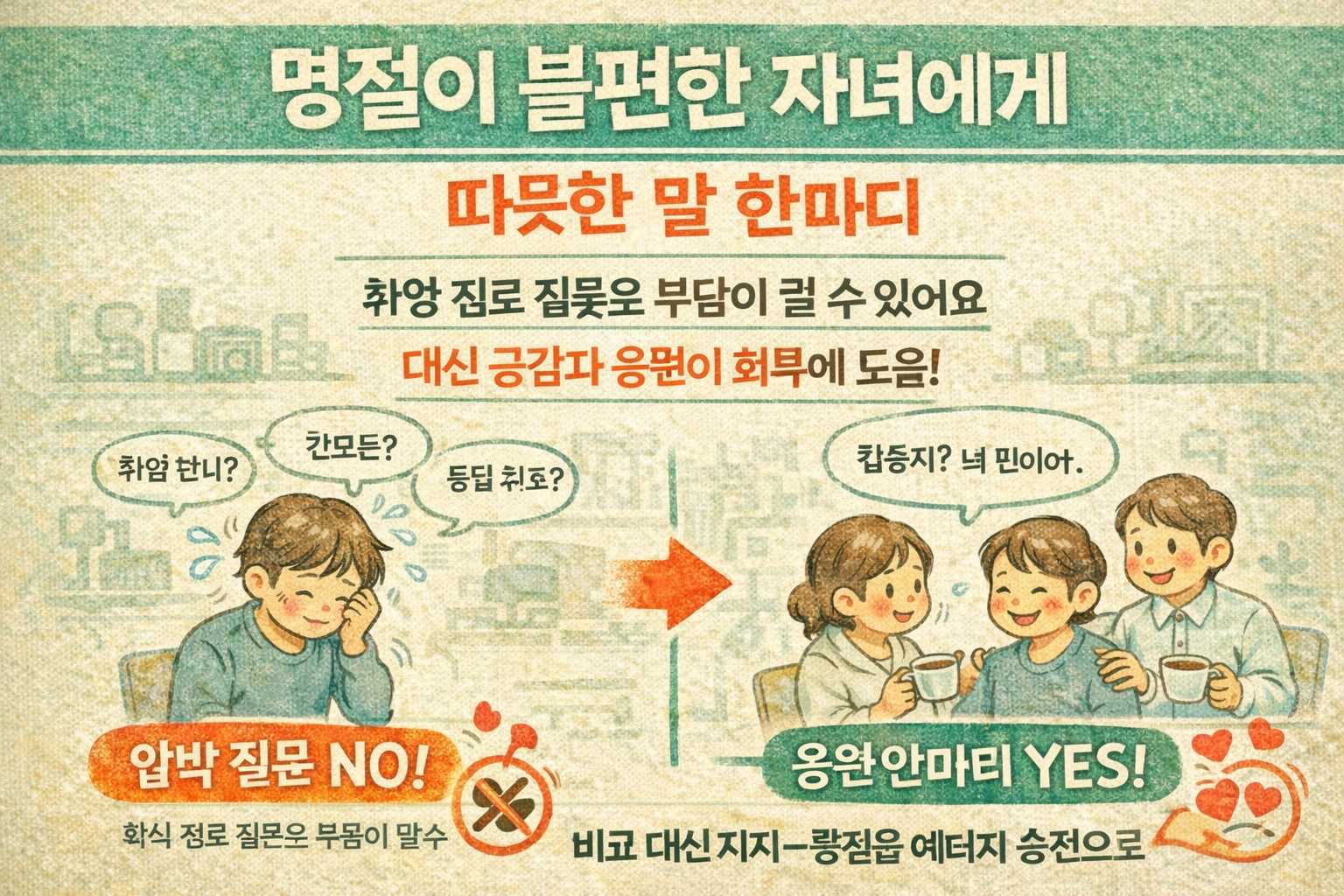 ‘그냥 쉬는’ 30세 아들 “명절이 불편해”…친척 만남 꺼리는 자녀에게 부모가 해야 할 말·하지 말아야 할 말